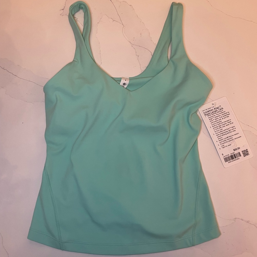 NWT Lululemon Align Waist-Length Tank Wild Mint Size 6